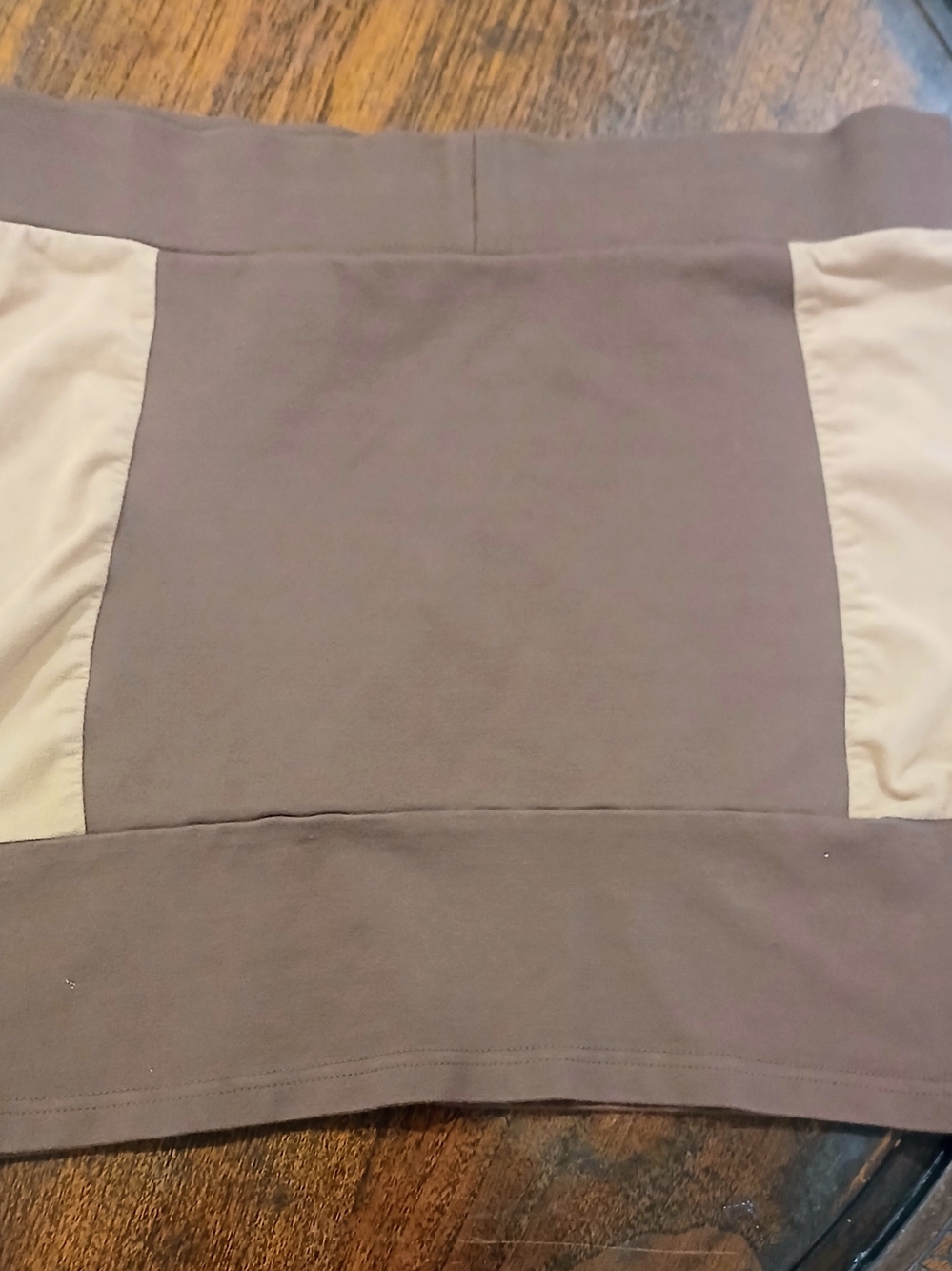 Divided Two-Tone Mini Skirt in Taupe and Cream